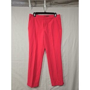 ZARA Women's Trouser Straight Leg Pants Size 4 Solid Hot Pink‎ Fuchsia Mid Rise